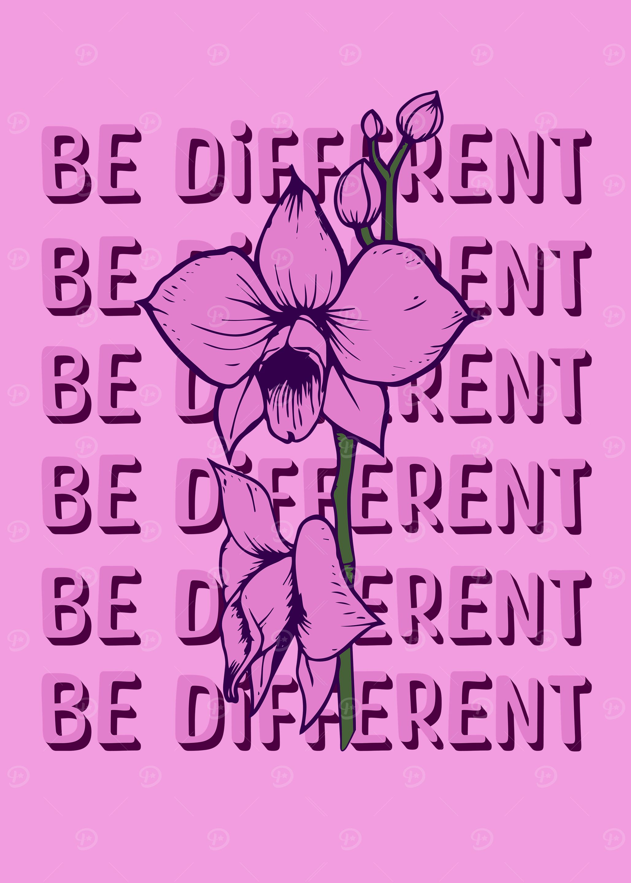 Be Different Lily Flowers Floral Print Gardening Positive Affirmations