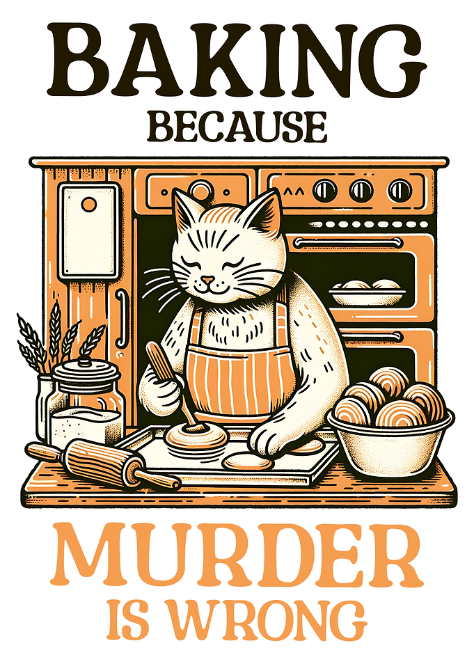 Baking Because Murder Is Wrong Cat Baking Cookies