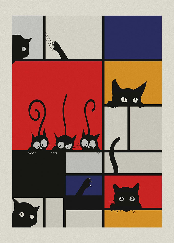 Cats in Mondrian Style