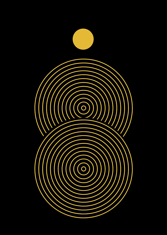 Golden Circle Abstract Art