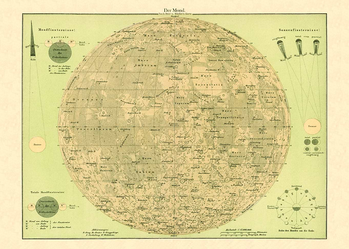 Vintage Moon Map