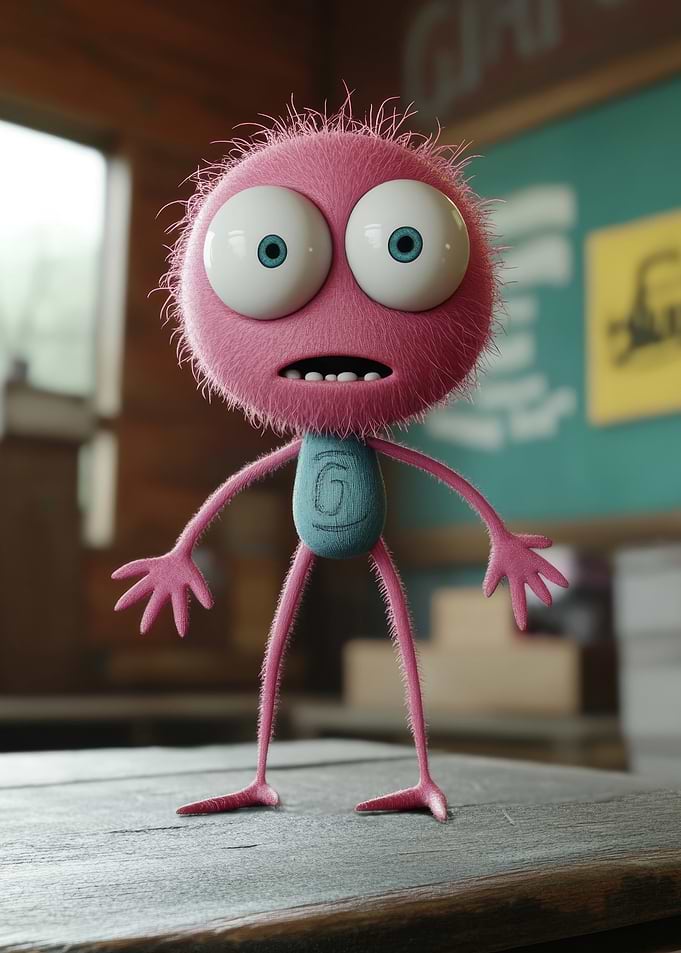 Cute Pink Furry Monster