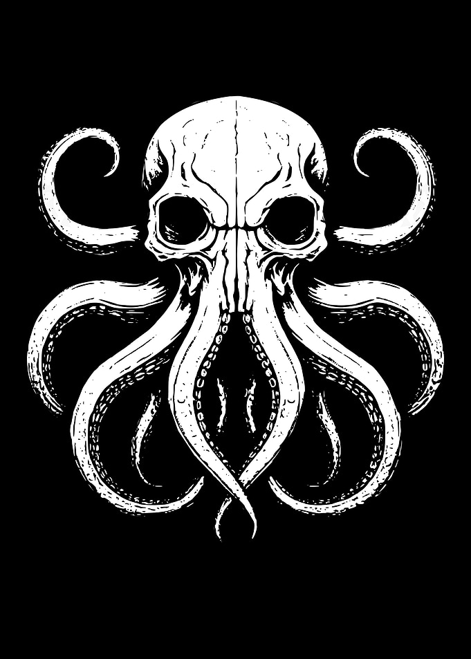 Skull Octopus Illustration