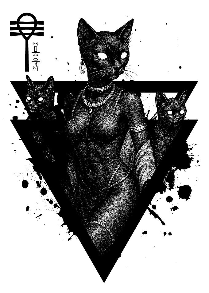 Bastet Egyptian Goddess Black cat