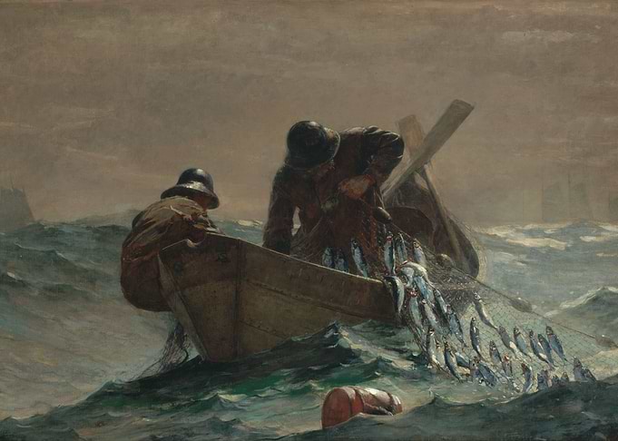 Fishermen Hauling Net