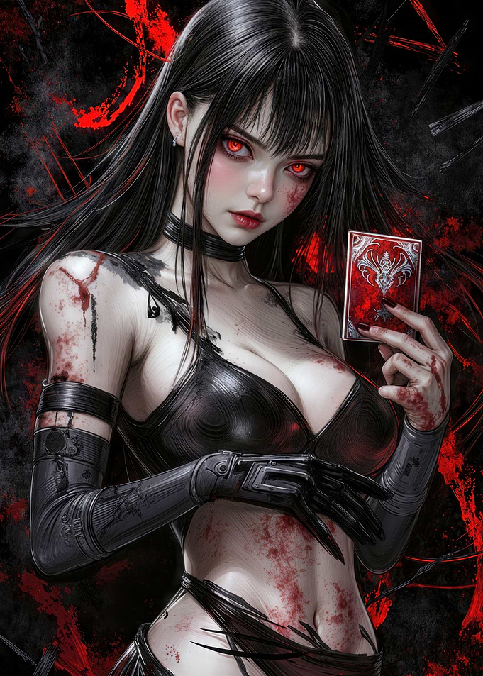 Anime Girl with Card