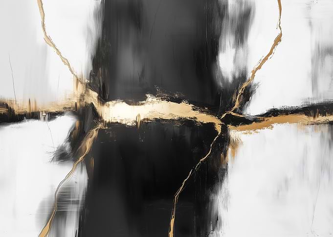 Abstract Gold & Black Canvas
