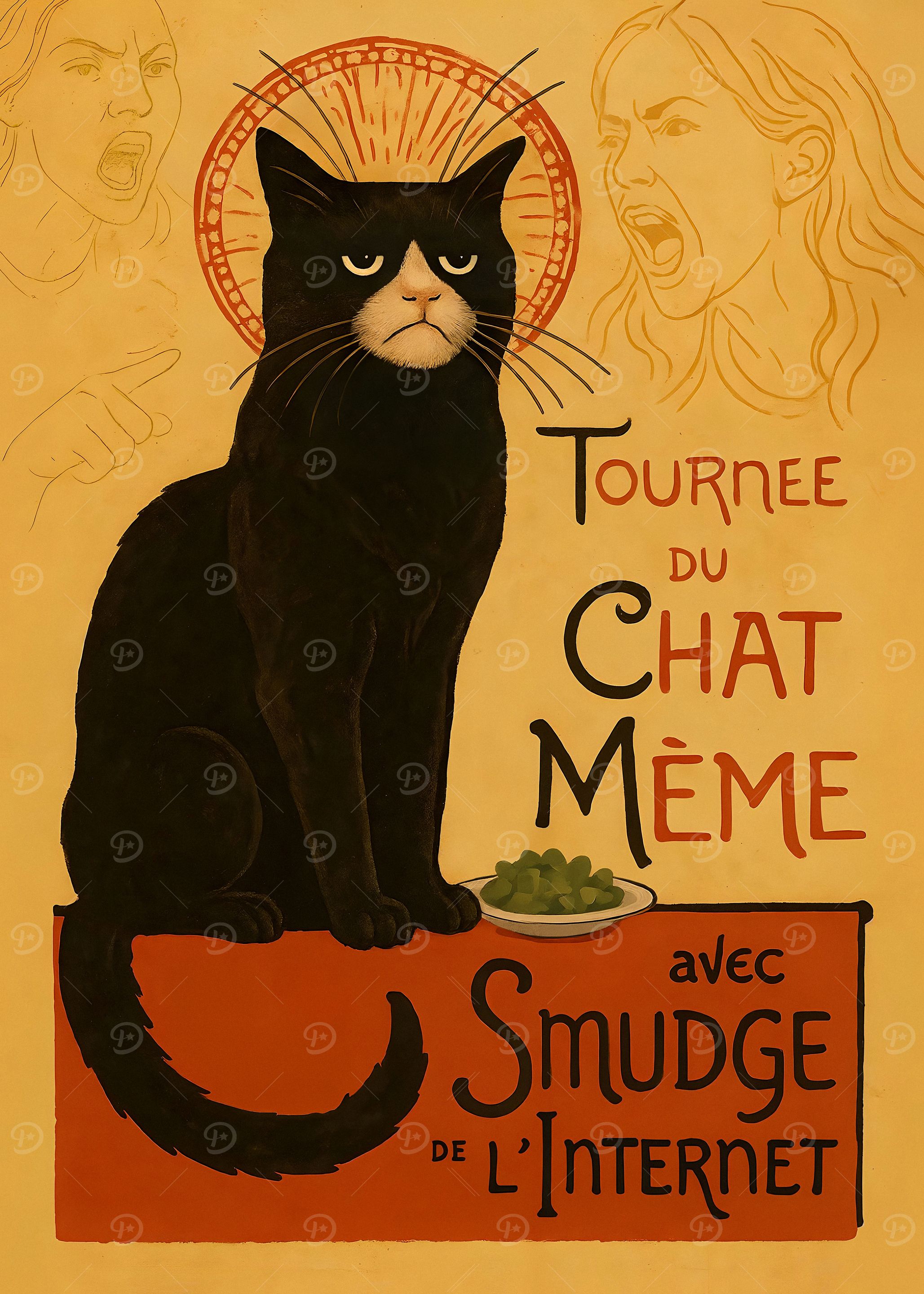 Smudge Meme Cat – Chat Noir Parody Poster