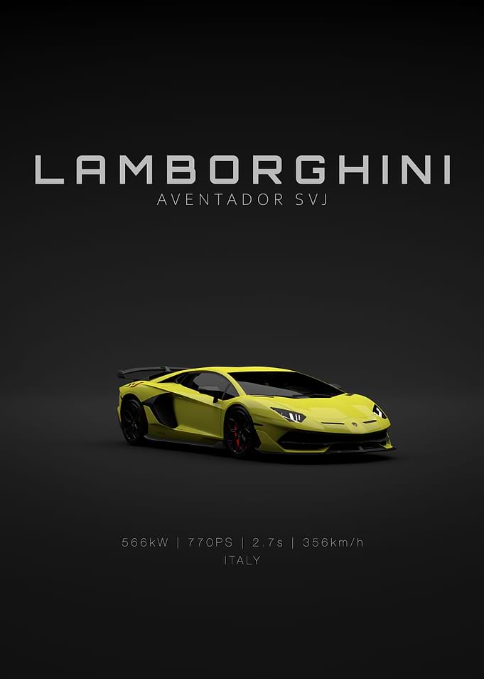 Yellow Lamborghini Aventador SVJ - Front Specs