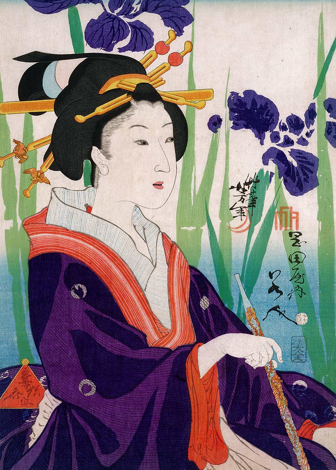 Japanese Woman with Irises