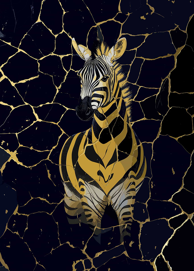 Golden Zebra Poster Art