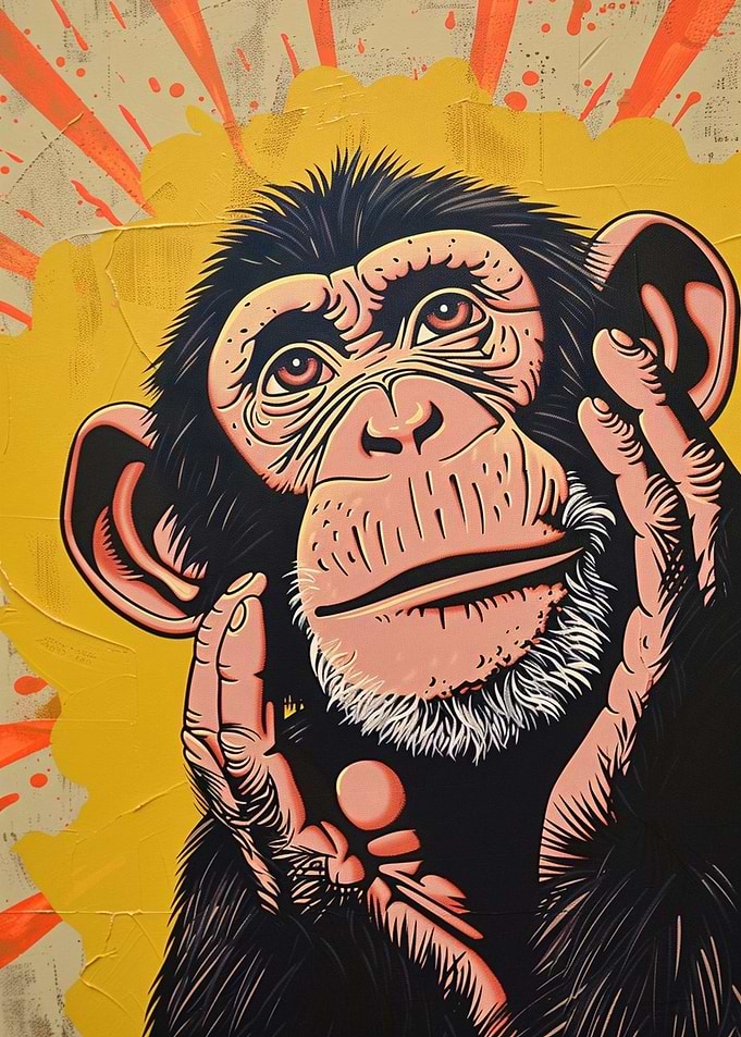 Thinking Chimpanzee Art