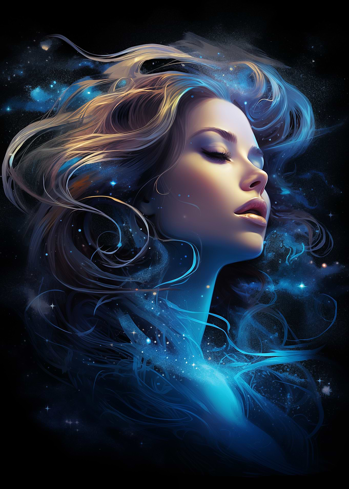 Woman with Cosmic Hair