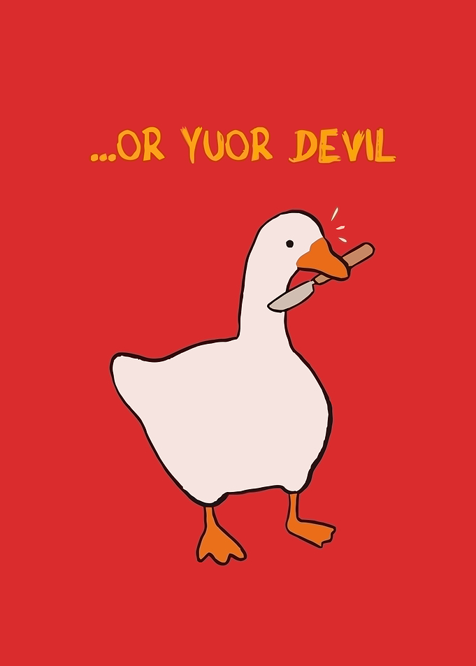 Goose with Knife