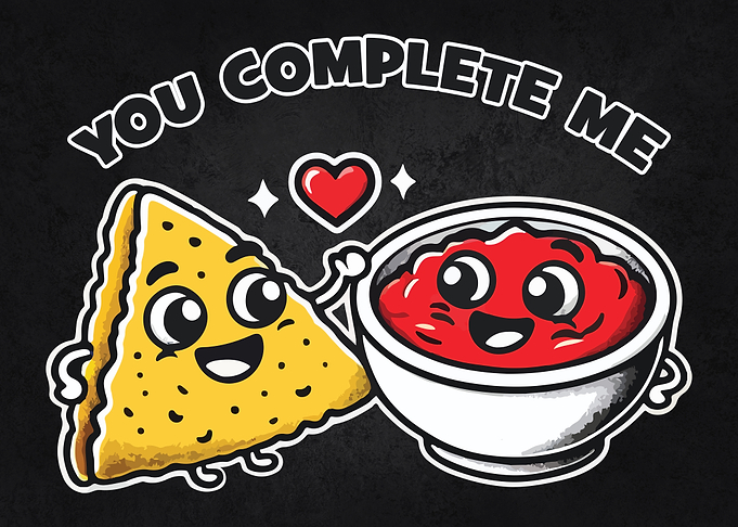You Complete Me – Cute Chips & Salsa Matching Design