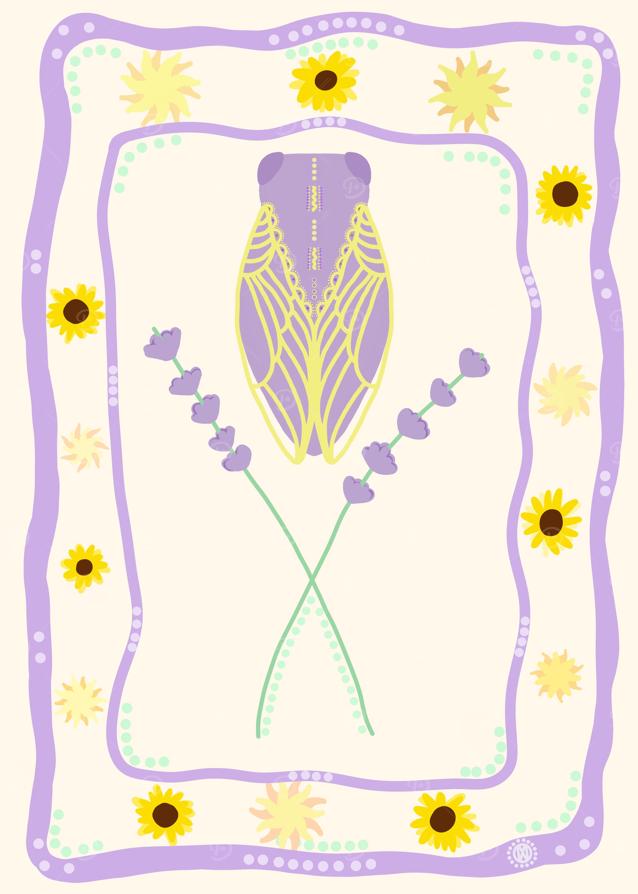 Cicada with Lavender