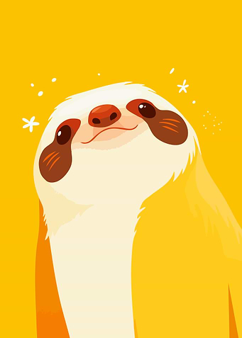Cute Sloth Illustration Minimalist Art
