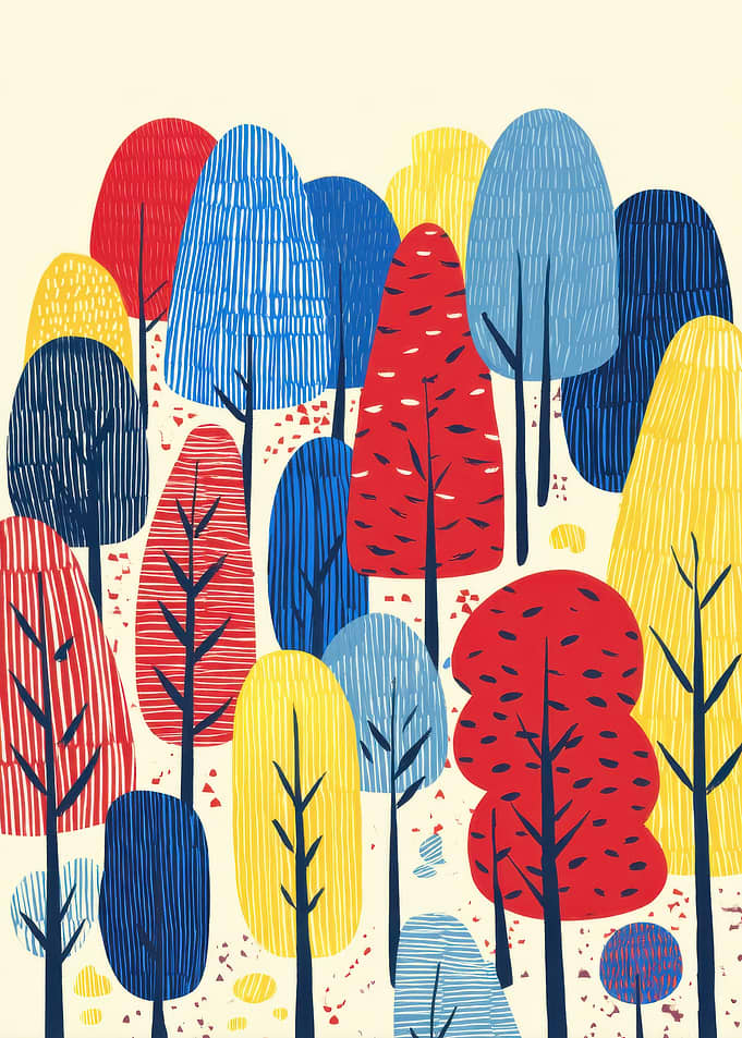 Abstract Forest Illustration