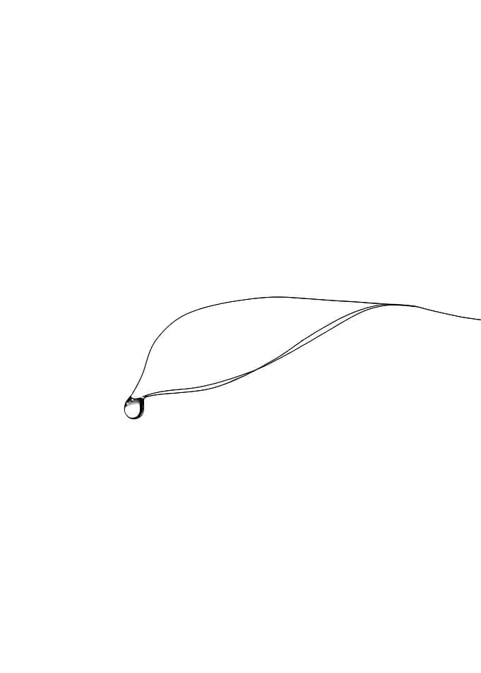 Water Drop on Leaf Minimalist Line Art