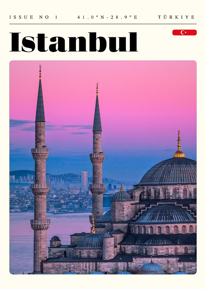 Istanbul Turkey Travel Art Poster