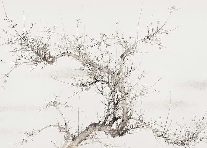 Ink Wash Painting of a Tree