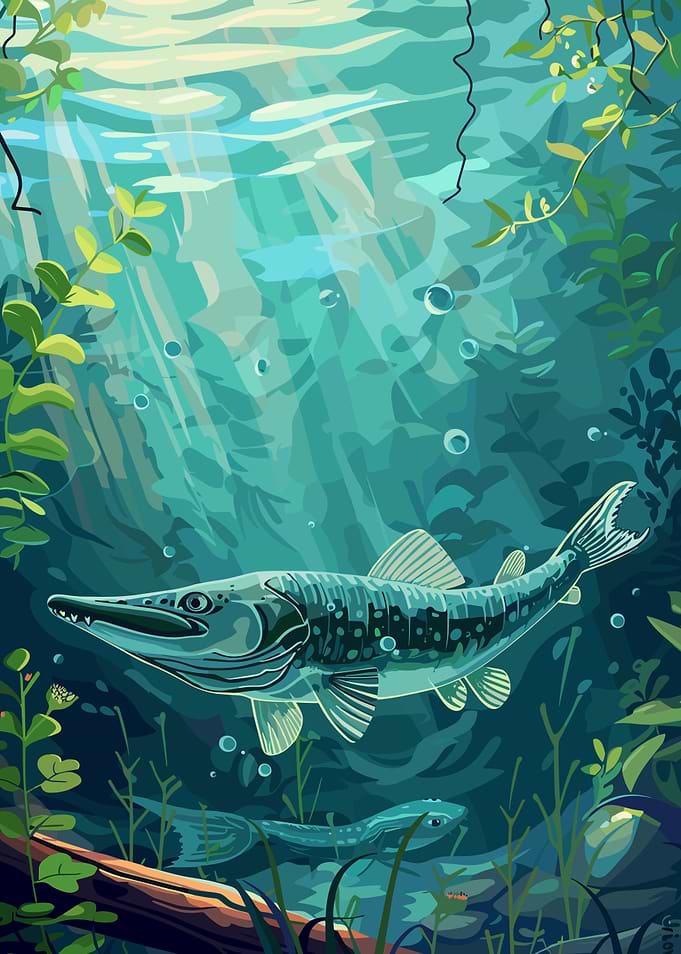 Pike Fish Underwater
