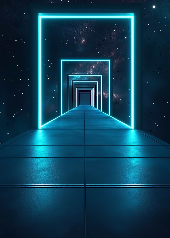 Neon Corridor to the Stars