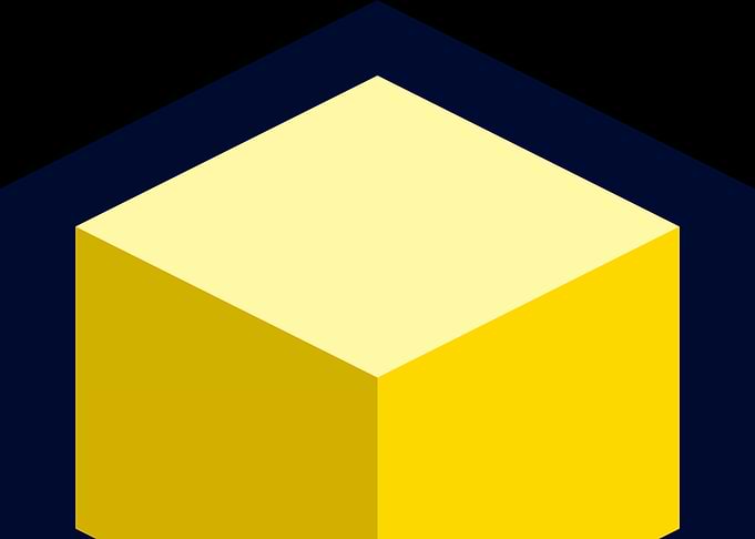 Yellow Cube Abstract Art