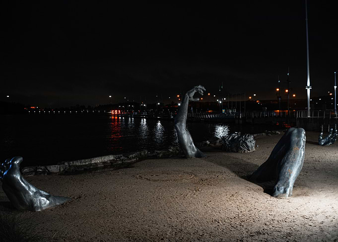 Sculpture on Beach (The Awakening)