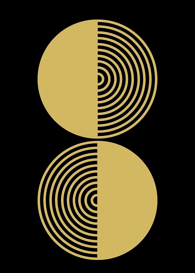 Gold Circle Abstract Art
