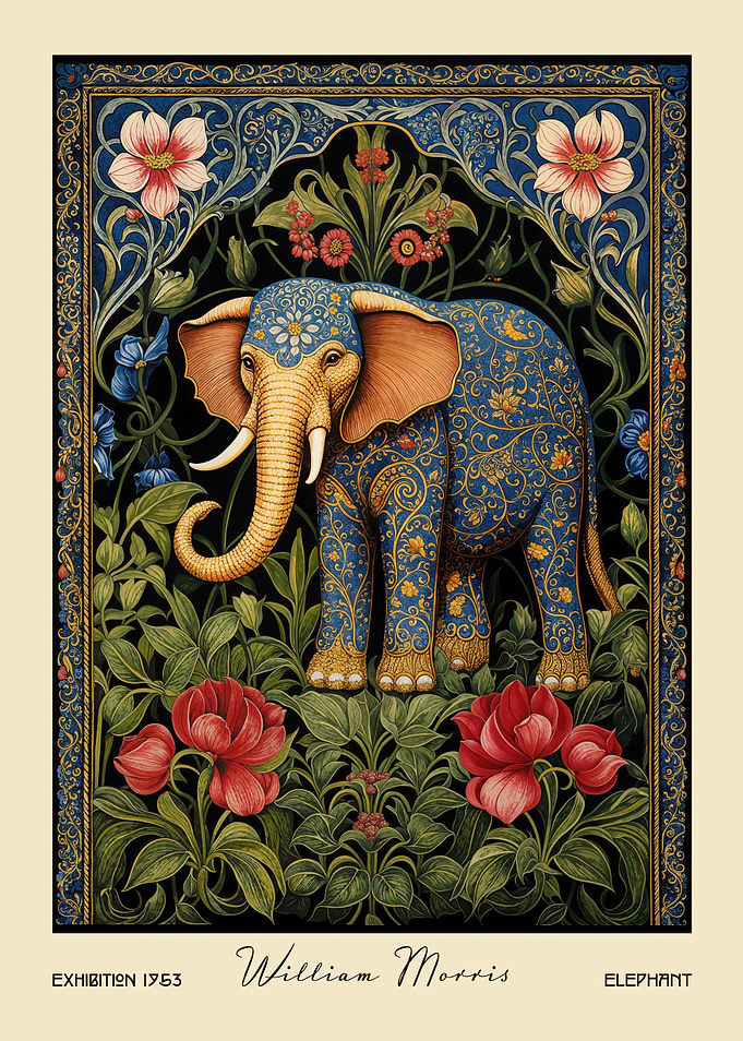 William Morris Elephant Floral