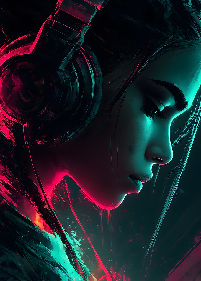 Neon Girl Headphones