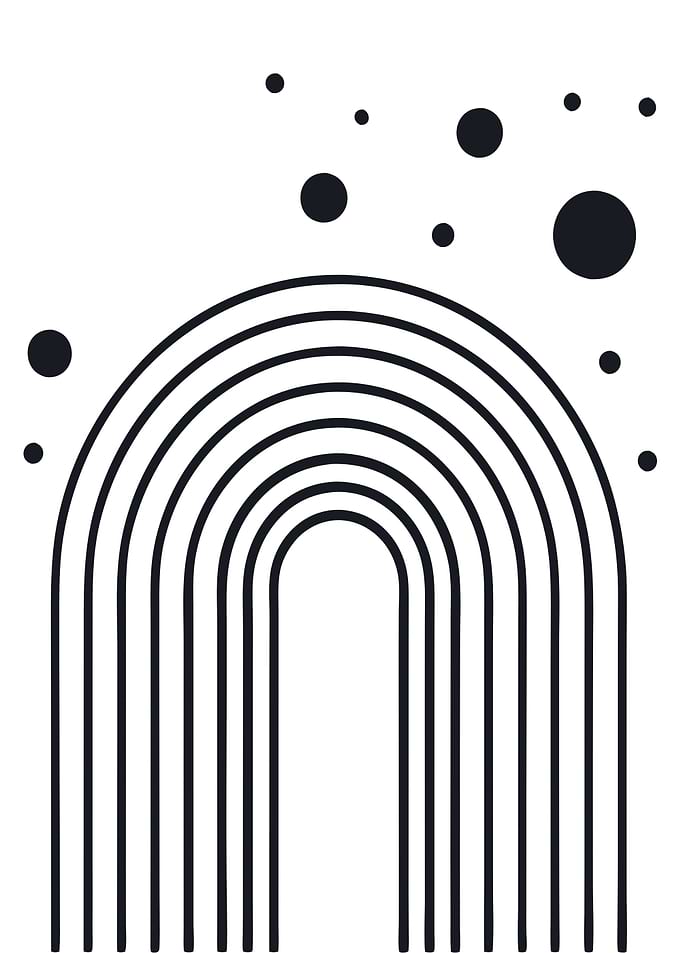 Black and White Rainbow Art