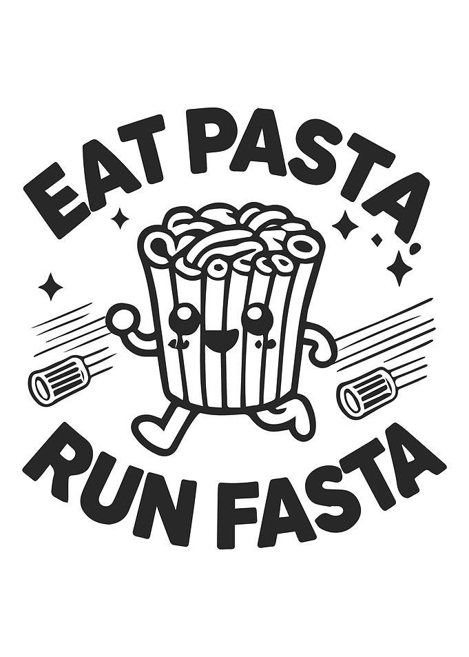 Eat Pasta Run Fasta – Funny Kawaii Running Pasta