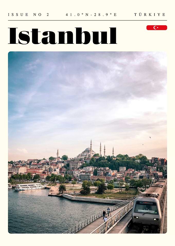 Istanbul Turkey Travel Art Poster