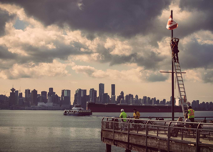 Vancouver Cityscape with Ferry