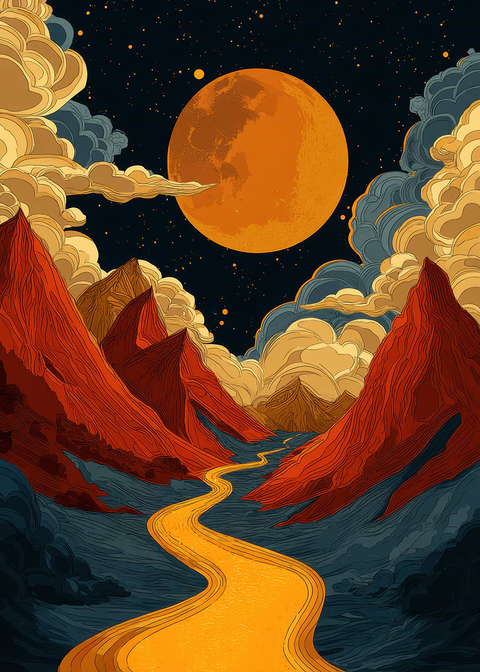 Night Sky Mountain Landscape