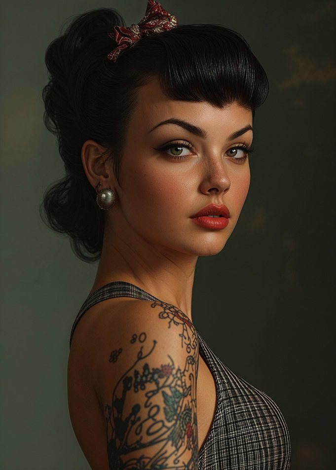 Rockabilly Rebel Girl With Tattoos
