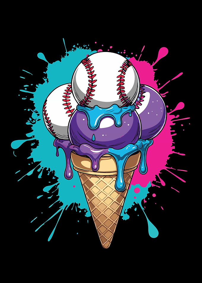 Baseball Ice Cream Cone