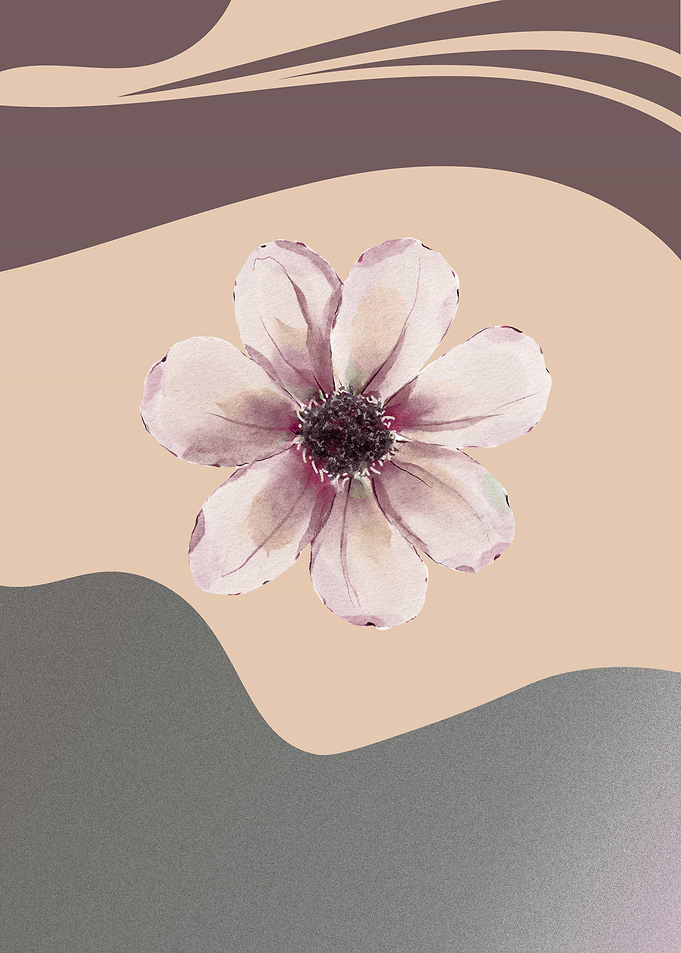 Watercolor Flower on Abstract Background