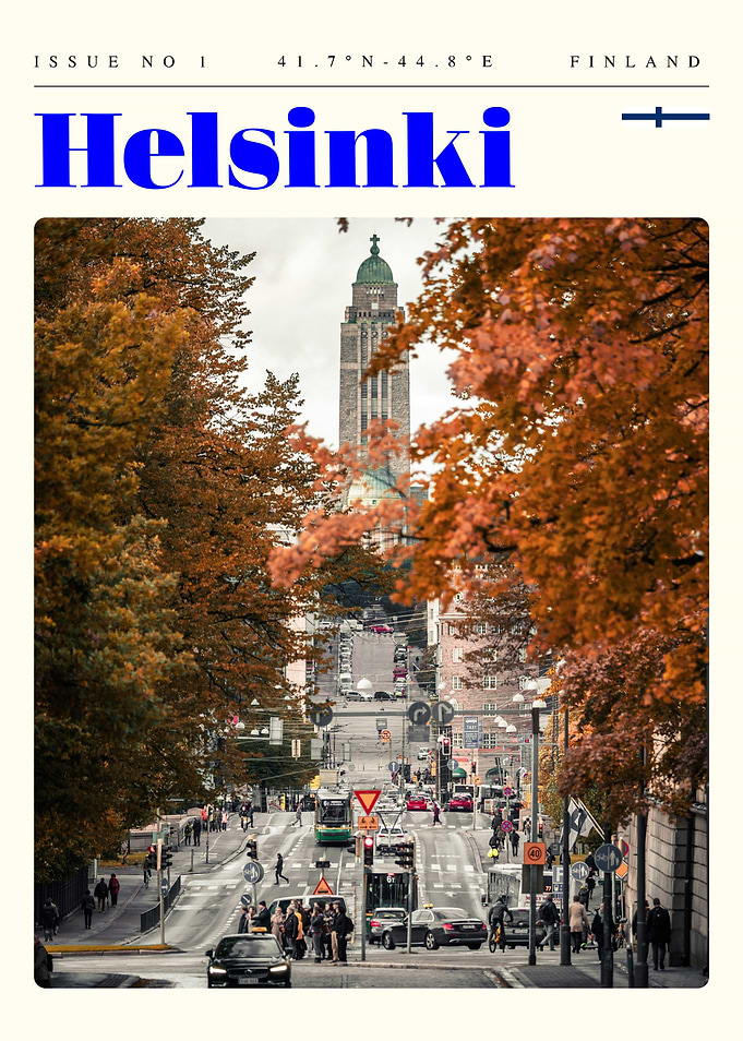 Helsinki Finland Travel Art Poster
