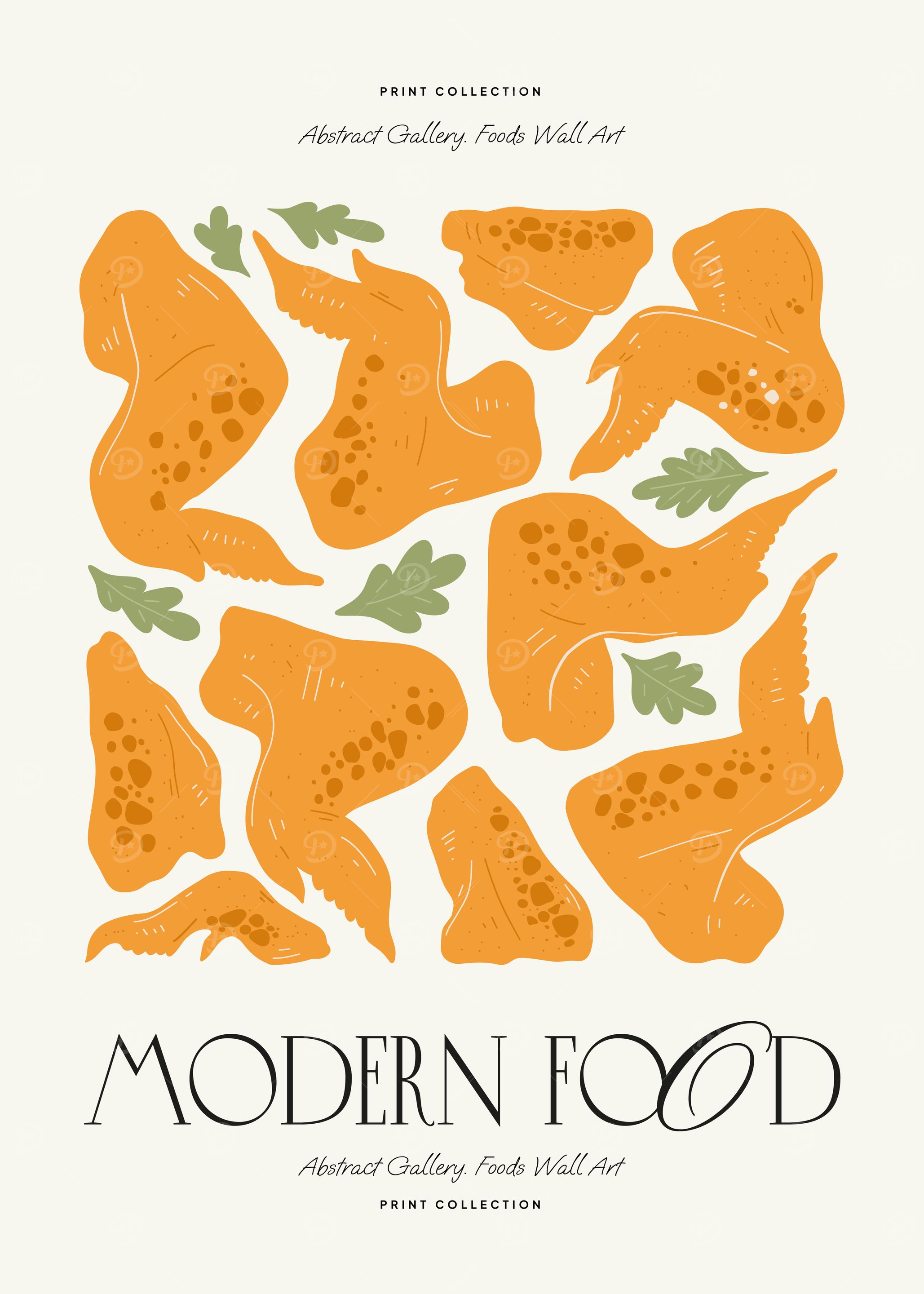 Modern Food Chicken Wings Print