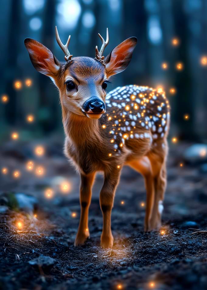 Fawn with Glowing Spots