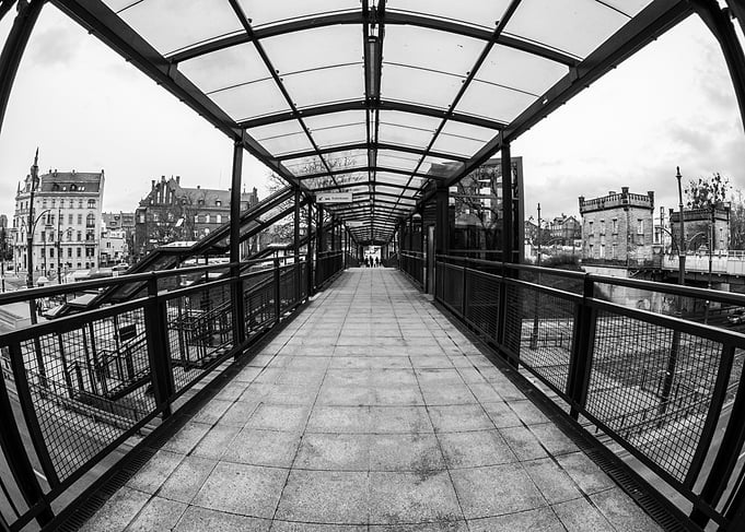 Covered Pedestrian Bridge over Tram station