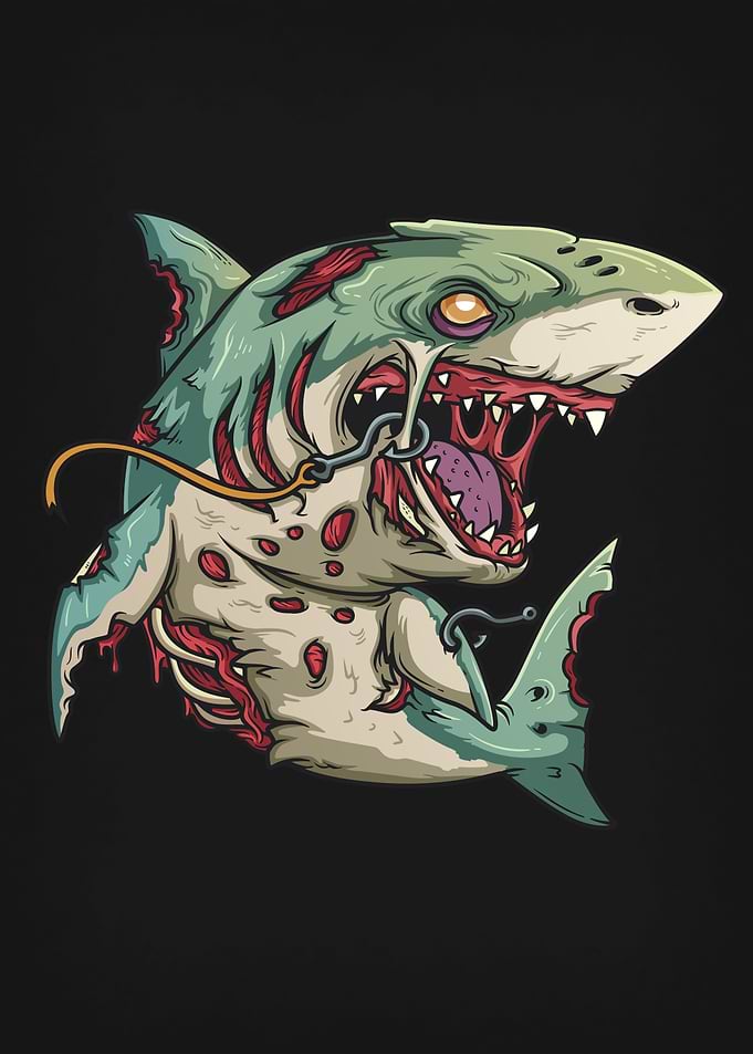 Zombie Shark Illustration