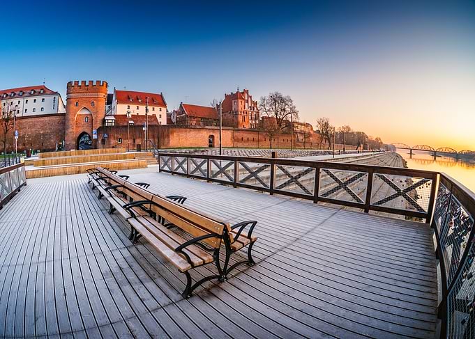 Riverfront Deck with City View