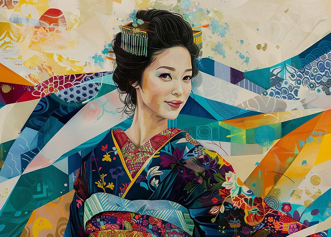 Geisha in a Kimono