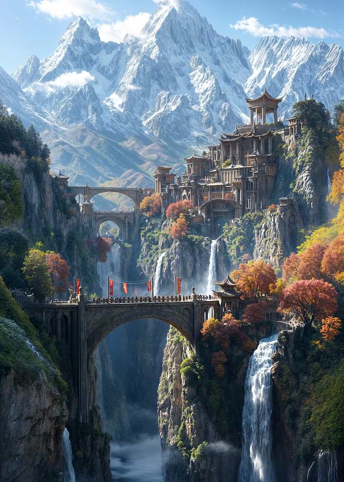 Mountaintop Cityscape