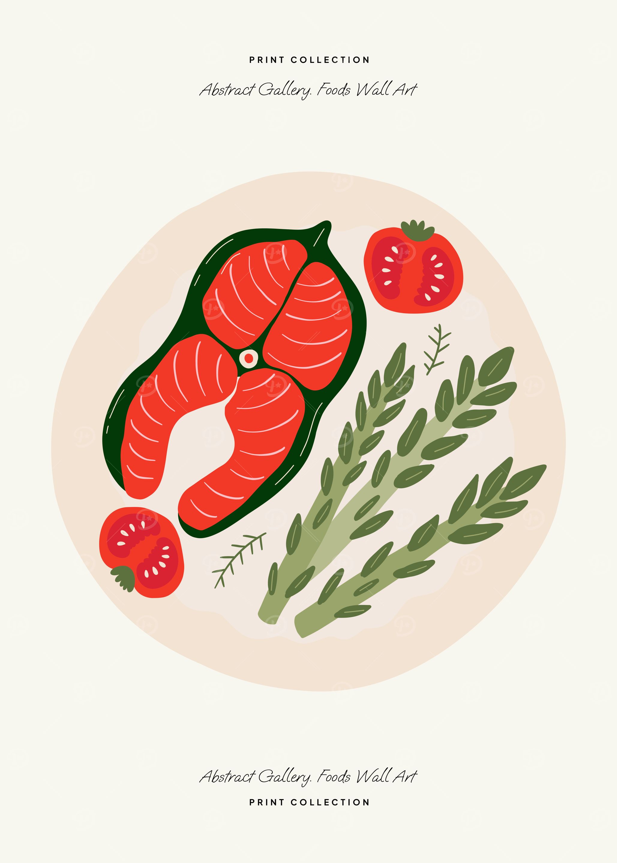 Salmon & Asparagus Wall Art