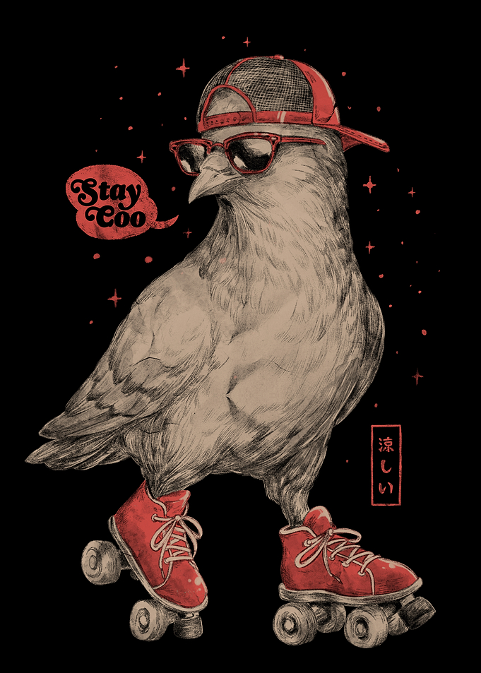Stay Coo Cute Bird Roller Skate